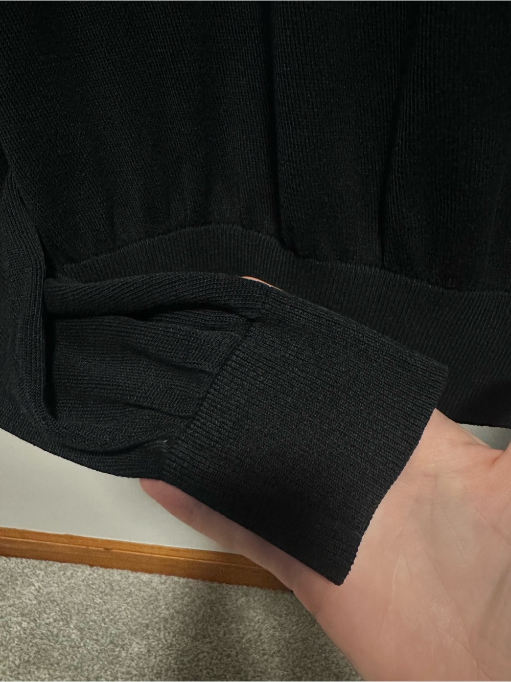 Men's L Baracuta Black Mock Neck Sweater - Classic Lightweight Knit Silk Blend - Picture 6 of 13